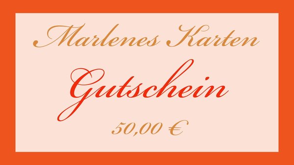 Geschenk- Gutschein im Wert von 50 €